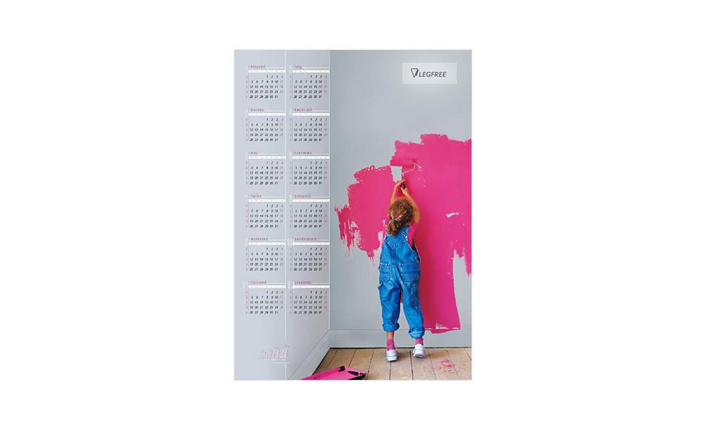 Kalendarze plakatowe reklamowe Legfree