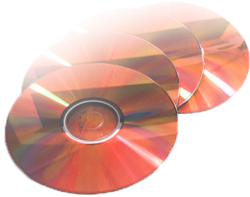 Czerwone płyty cd z prezentacją multimedialną