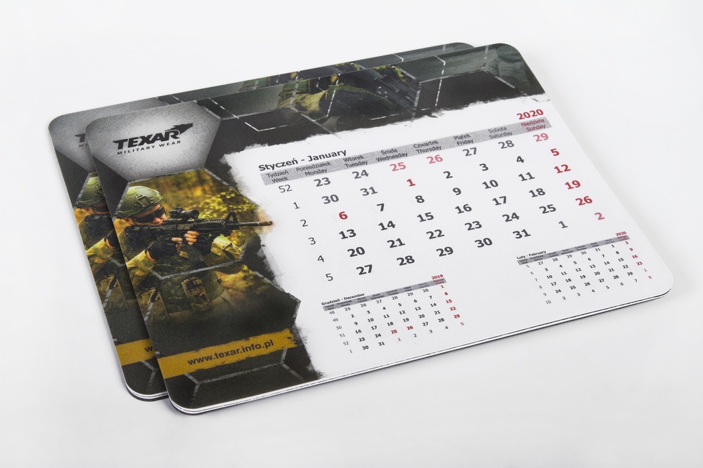 Kalendarze biurkowe leżące Texar