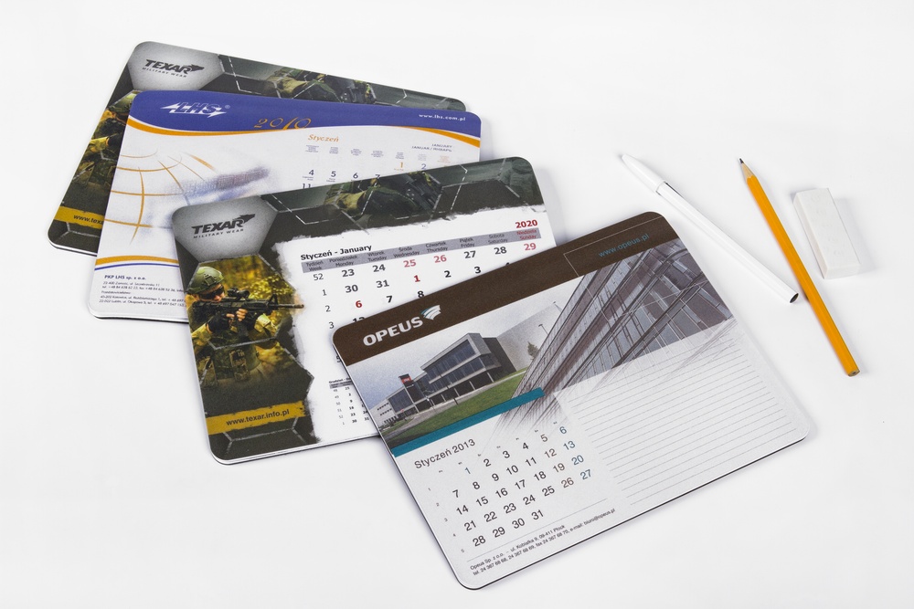 Kalendarze biurkowe leżące Texar