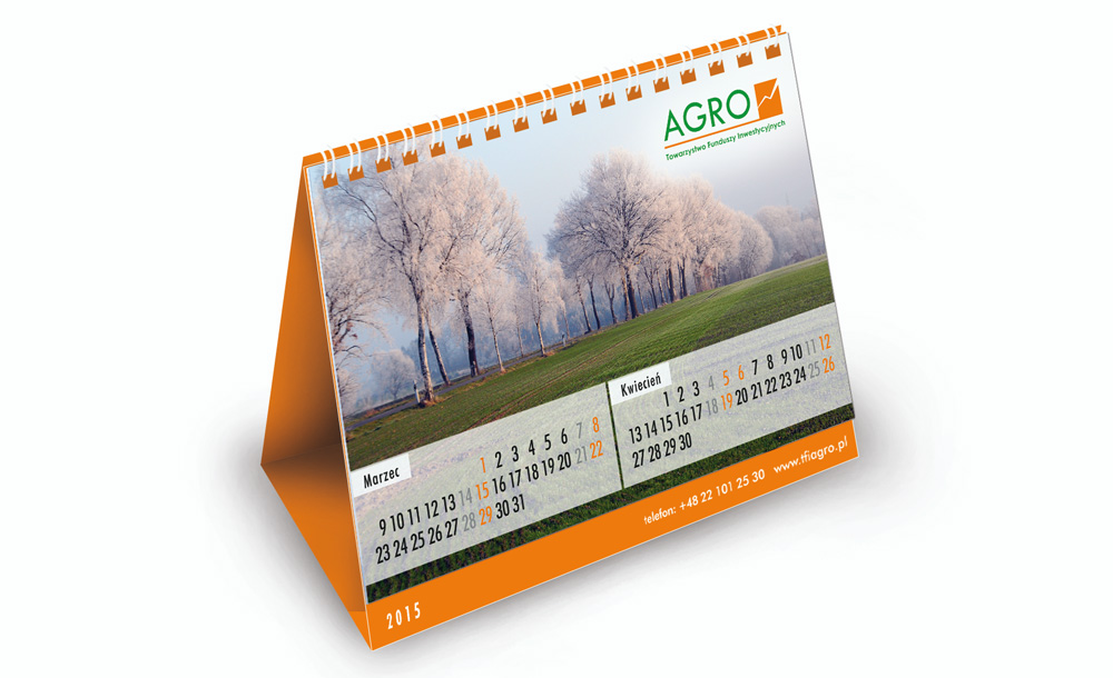Kalendarze biurkowe stojące Agro TFI