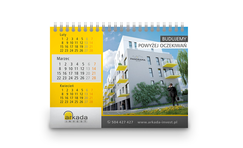 Kalendarze biurkowe stojące Arkada Invest