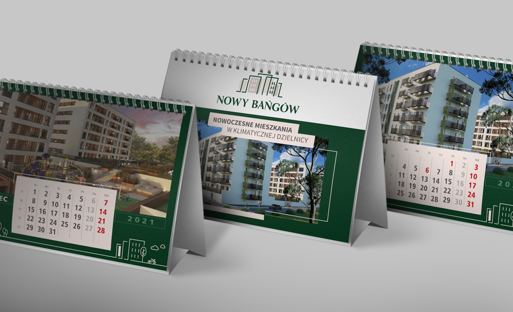 Kalendarze biurkowe stojące Nowy Bańgów