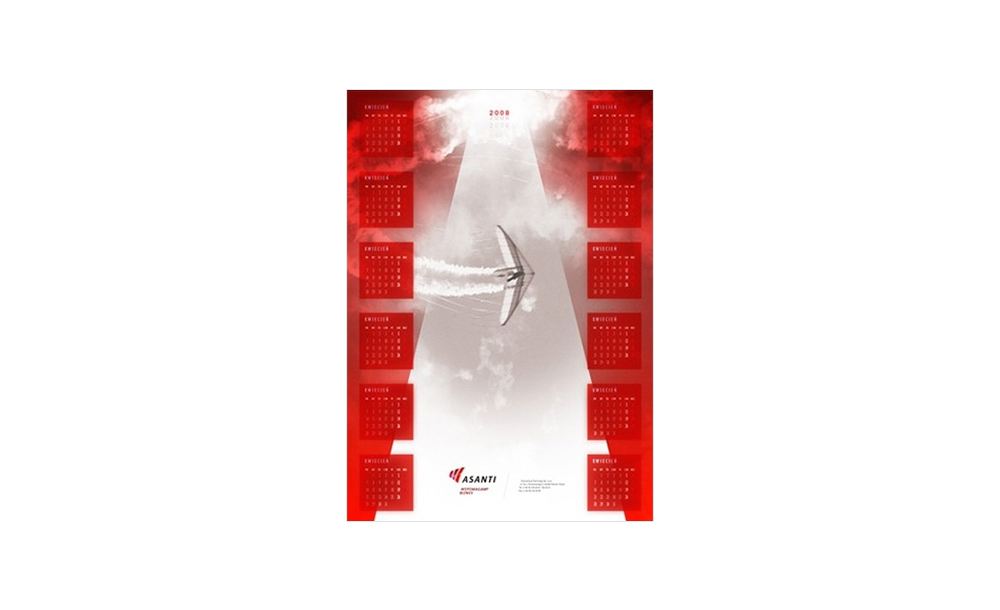 Kalendarze plakatowe reklamowe Asanti