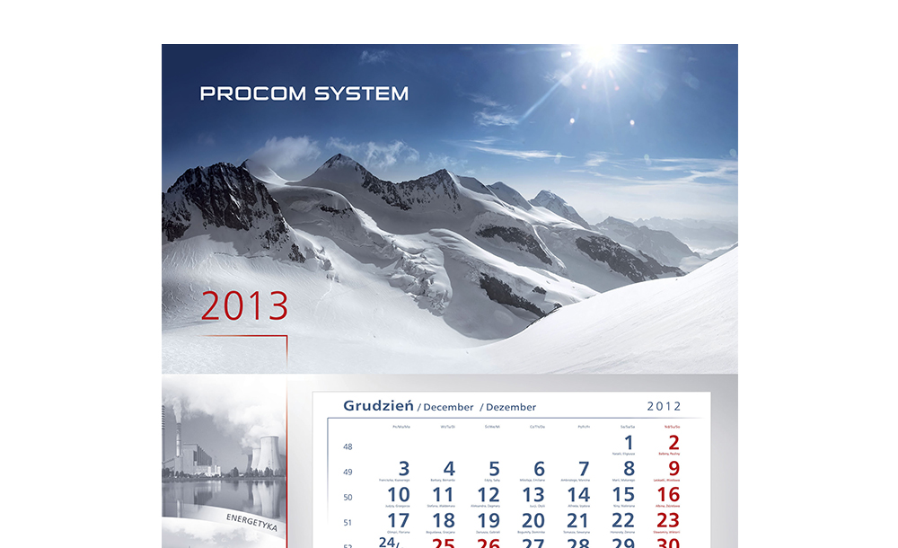 Kalendarze trójdzielne Procom System