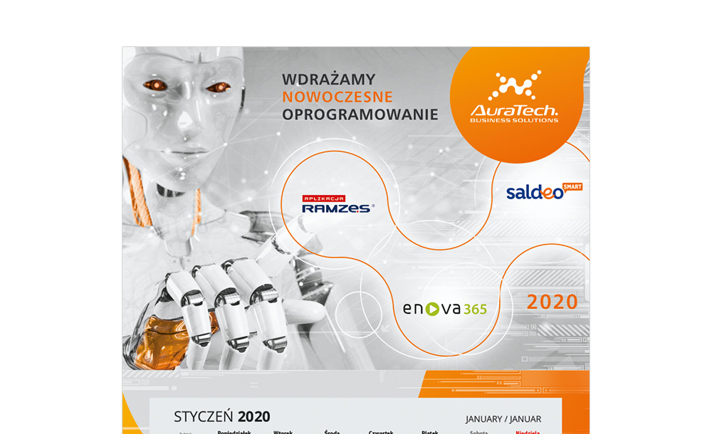 Kalendarze trójdzielne Aura Tech
