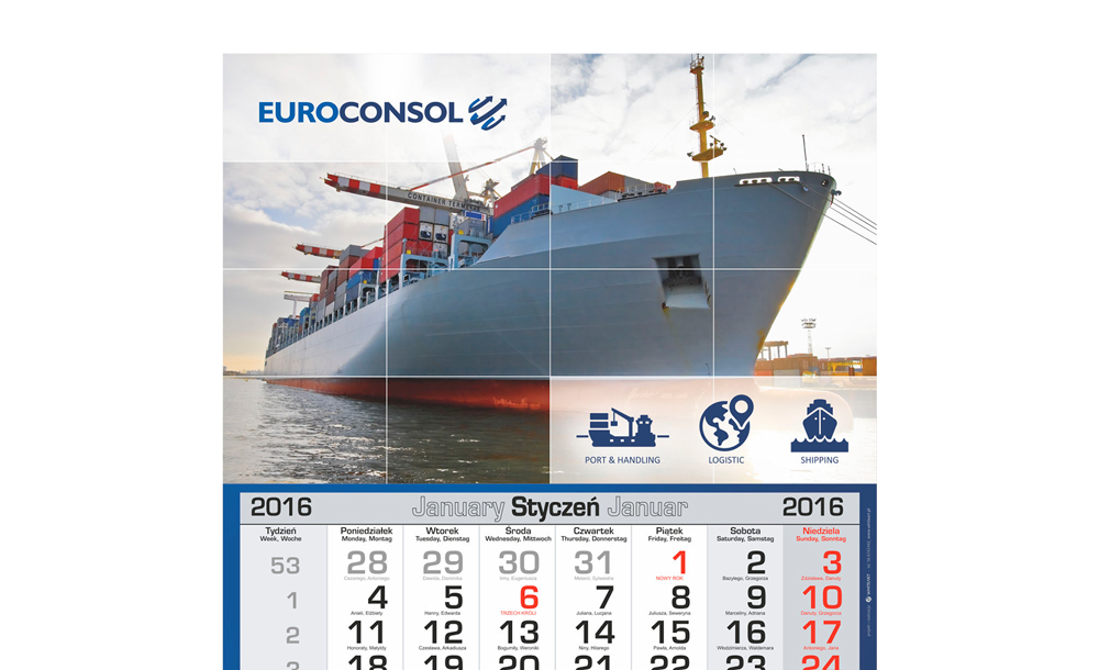 Kalendarze trójdzielne Euroconsol