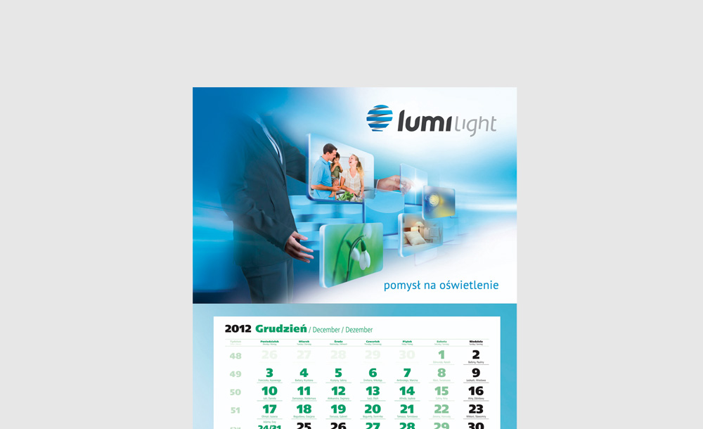Kalendarze trójdzielne Lumi Light