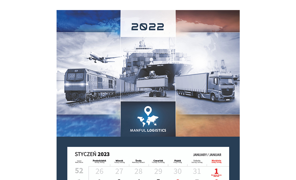 Kalendarze trójdzielne Manful Logistics