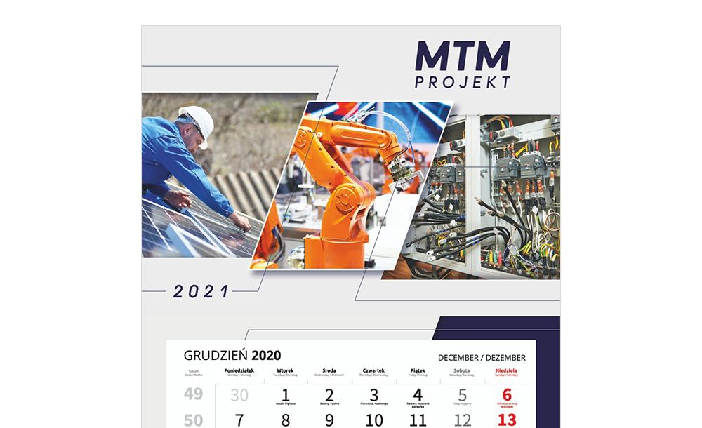 Kalendarze trójdzielne MTM Projekt