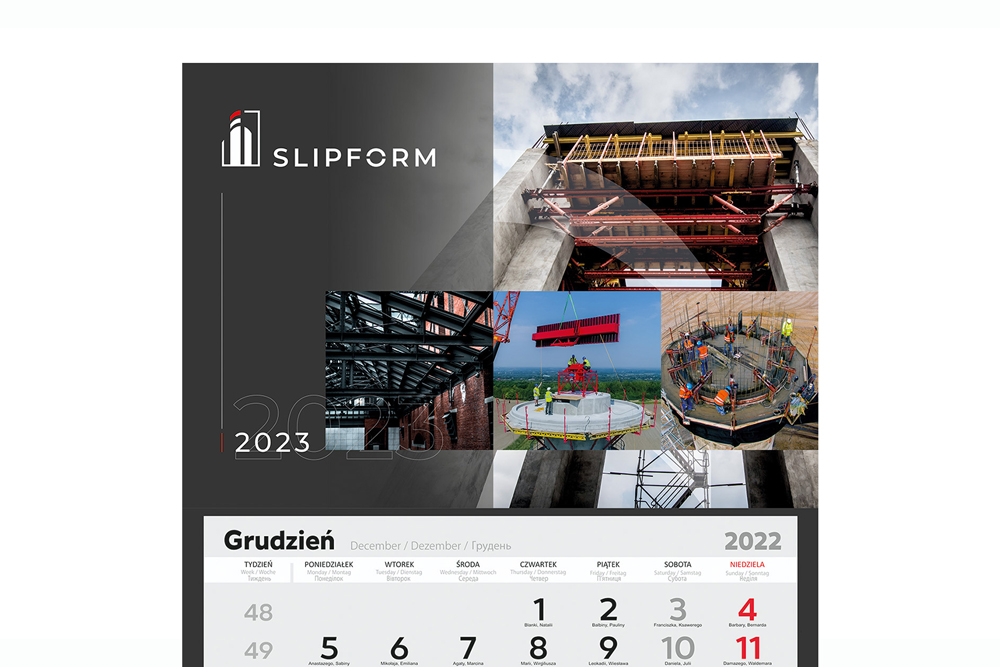 Kalendarze trójdzielne Slipform
