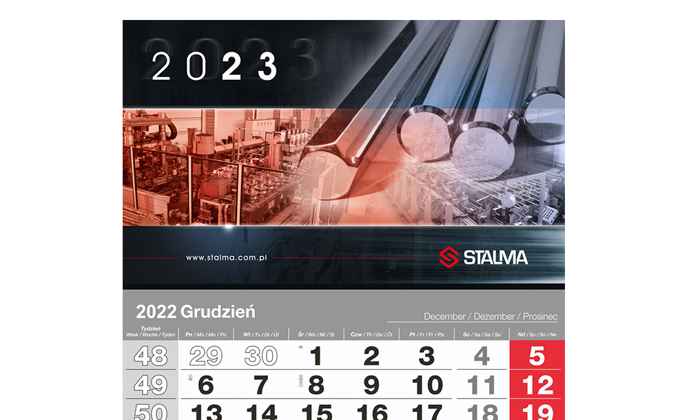 Kalendarze trójdzielne Stalma