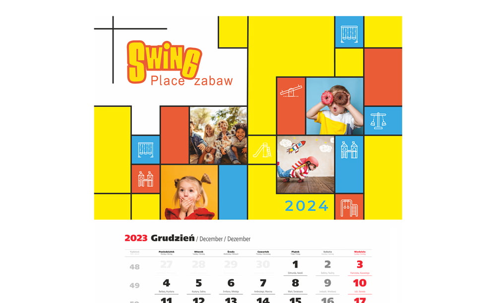 Kalendarze trójdzielne Swing