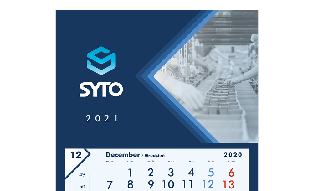 Kalendarze trójdzielne Syto