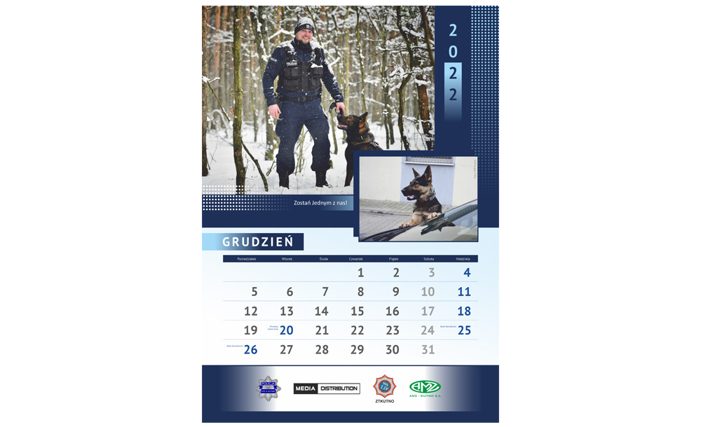 Kalendarze planszowy/wieloplanszowy Komenda Powiatowa Policji w Kutnie