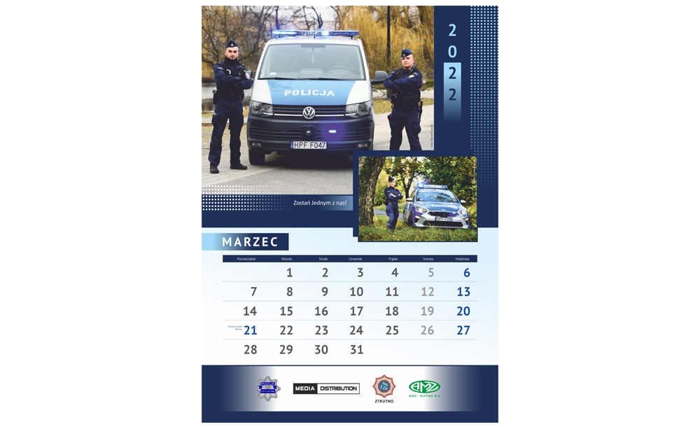 Kalendarze planszowy/wieloplanszowy Komenda Powiatowa Policji w Kutnie
