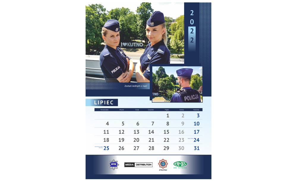 Kalendarze planszowy/wieloplanszowy Komenda Powiatowa Policji w Kutnie