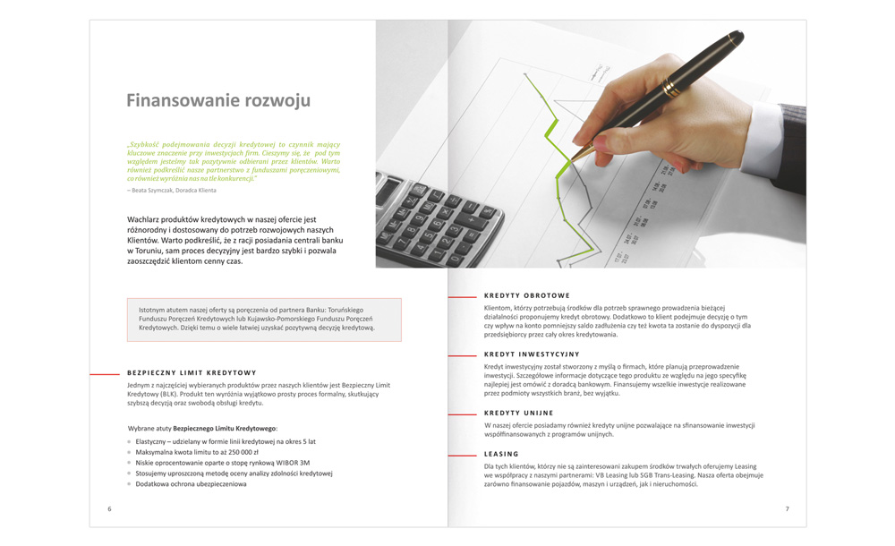 Foldery, broszury reklamowe Bank Spółdzielczy