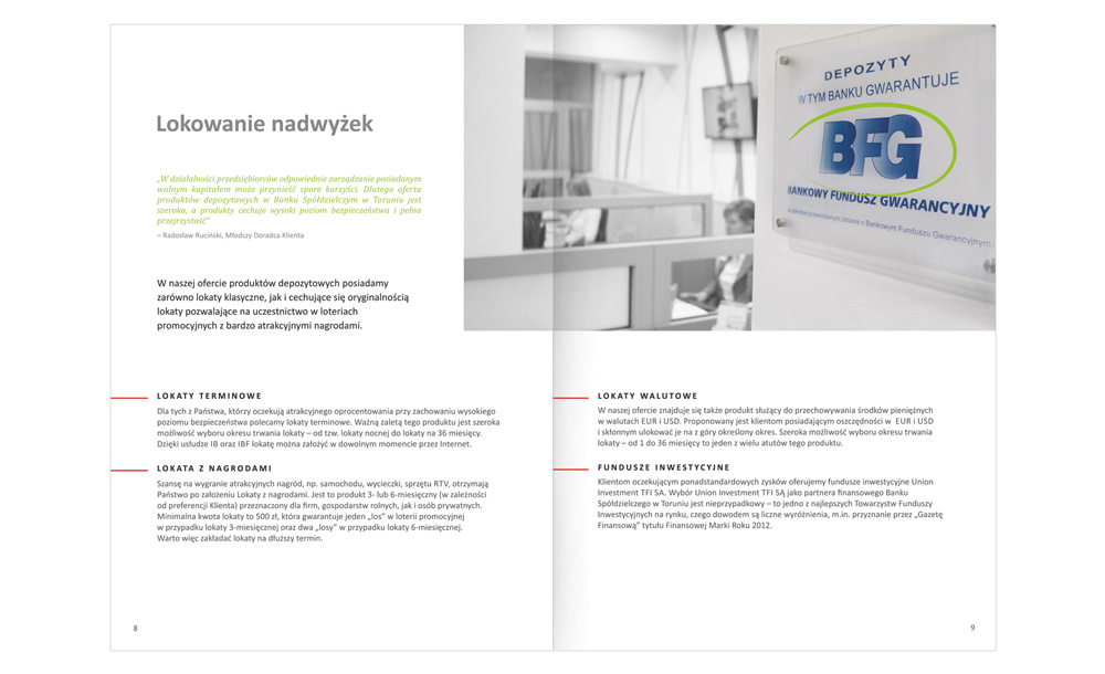 Foldery, broszury reklamowe Bank Spółdzielczy