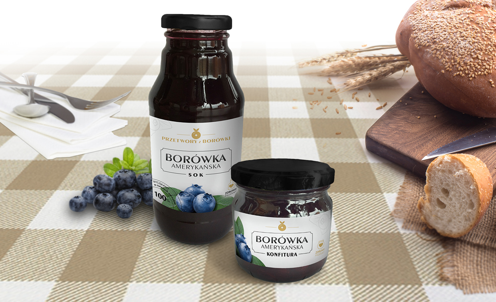 Opakowania reklamowe Przetwory z borówki