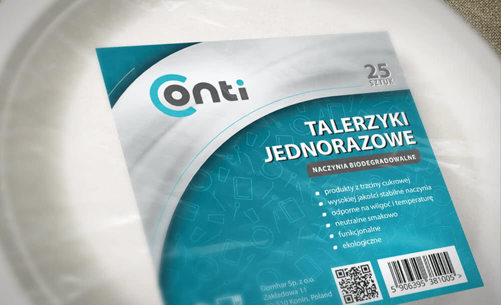 opakowania, etykiety reklamowe Conti