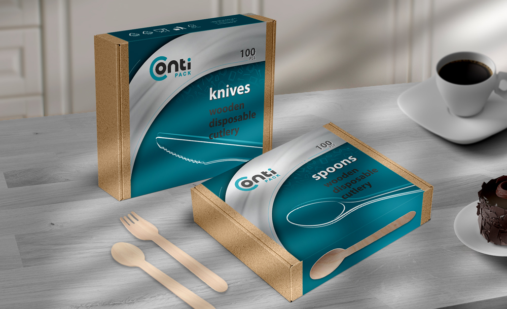 opakowania, etykiety reklamowe Conti